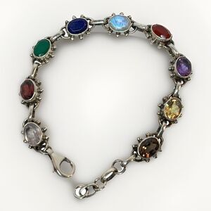Nicky Butler NB Sterling Silver Tennis Multi-Stone 925 Bracelet 7.5” Amethyst